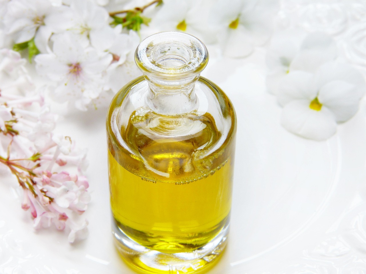 massage oil bottle candles